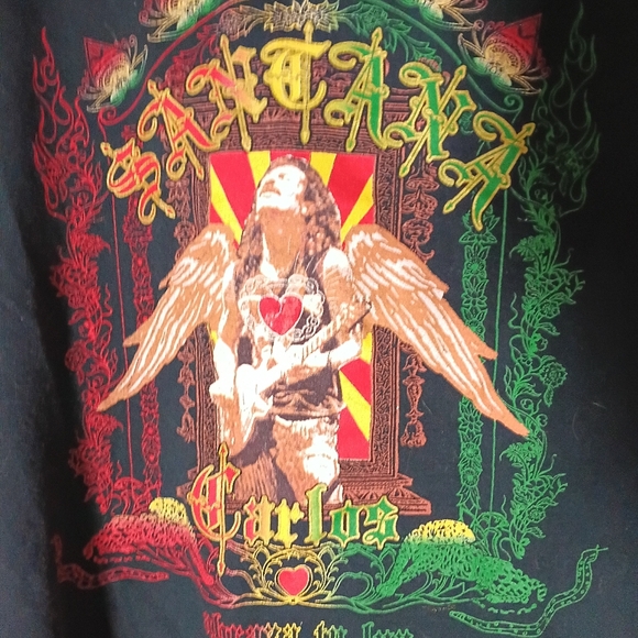 SZ L BLACK CARLOS SANTANA SHIRT 00s - Picture 2 of 5
